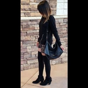 Black crossbody leather bag